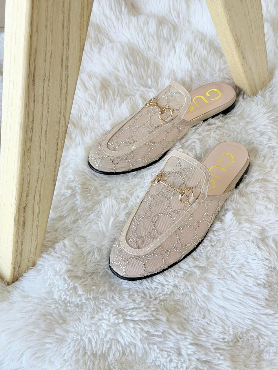 GUCCI PRINCETOWN GG CANVAS HORSEBIT SLIPPER