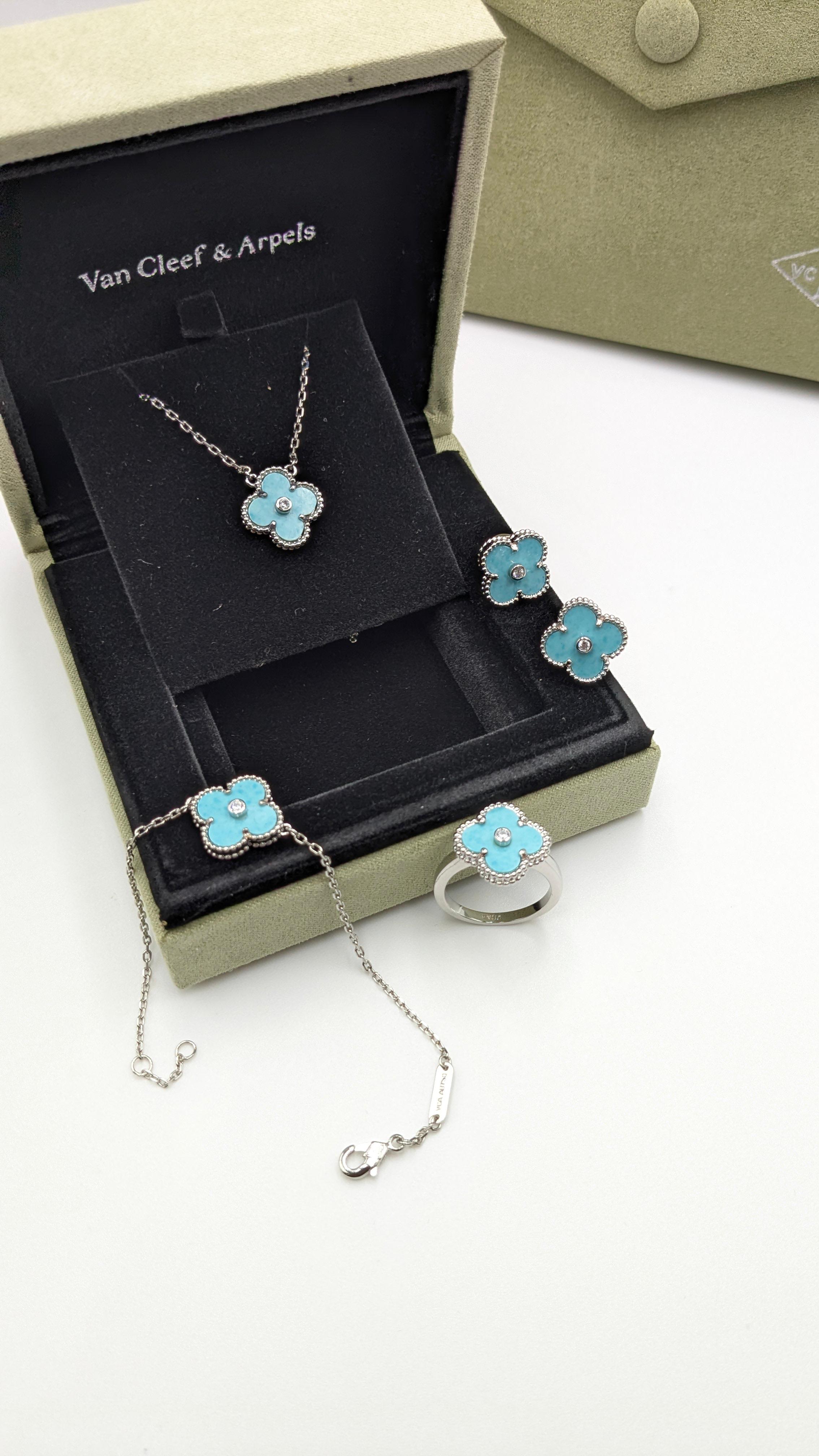 VAN CLEEF NECKLACE, EARRING, BRACELET & FINGER RING