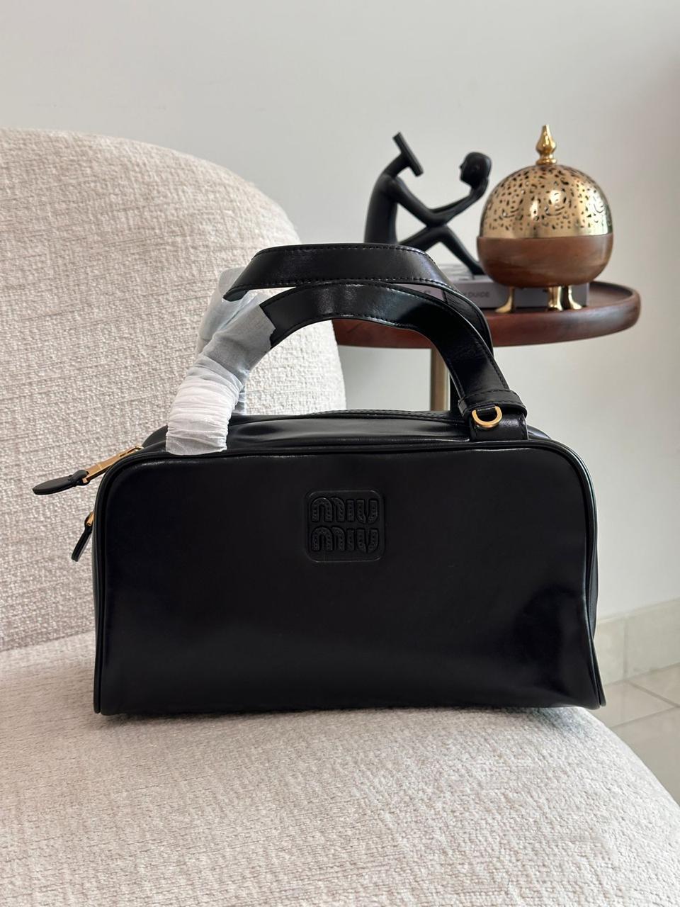 MIU MIU LEATHER TOP-HANDLE HANDBAG