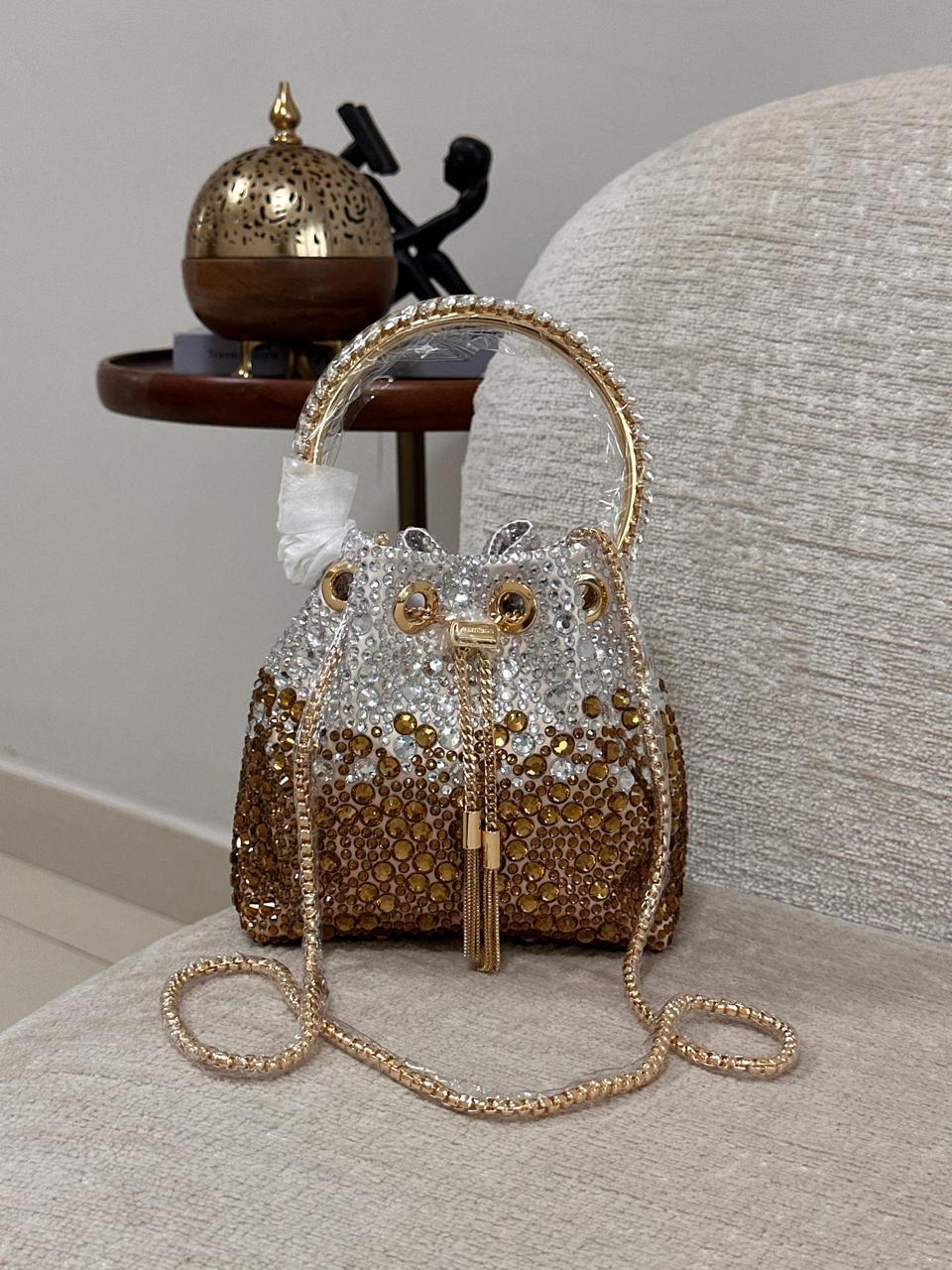 JIMMY CHOO BON BON BUCKET HANDBAG