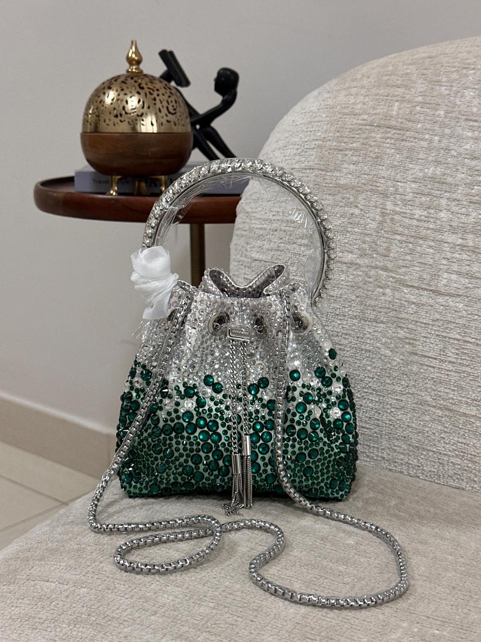 JIMMY CHOO BON BON BUCKET HANDBAG